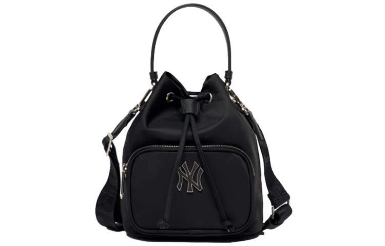 MLB Nylon Fabric Bucket Bag, Shoulder Bag, Handbag, Crossbody Bag Regular Unisex Black