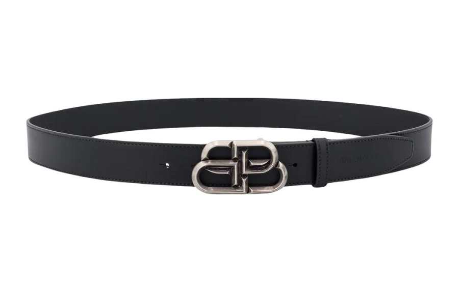 Balenciaga Metal Leather Belts Men's Black -