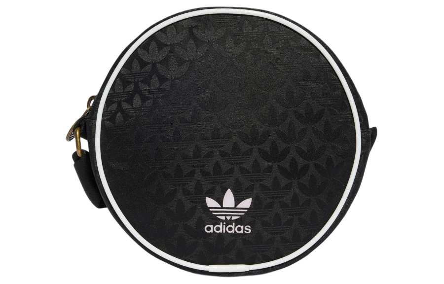 Adidas Originals Recycled Polyester Sports One Shoulder Small Round Bag Unisex Black & White