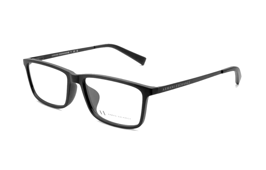EMPORIO ARMANI Plate And Metal Irregular Shape Eyeglass Frames Men's Black