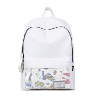 Bansusu Polyester Backpack Large Unisex Gray White