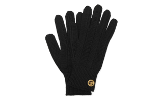 Versace Medusa-plaque ribbed-knit gloves