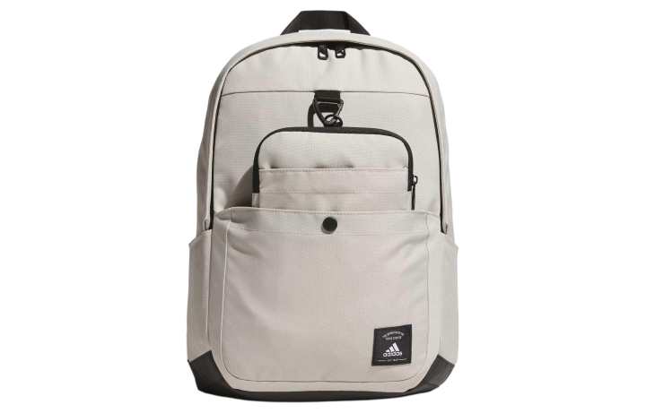 Adidas Adidas Recycled Polyester Plain Weave Fabric Backpack Men's Putty Gray
