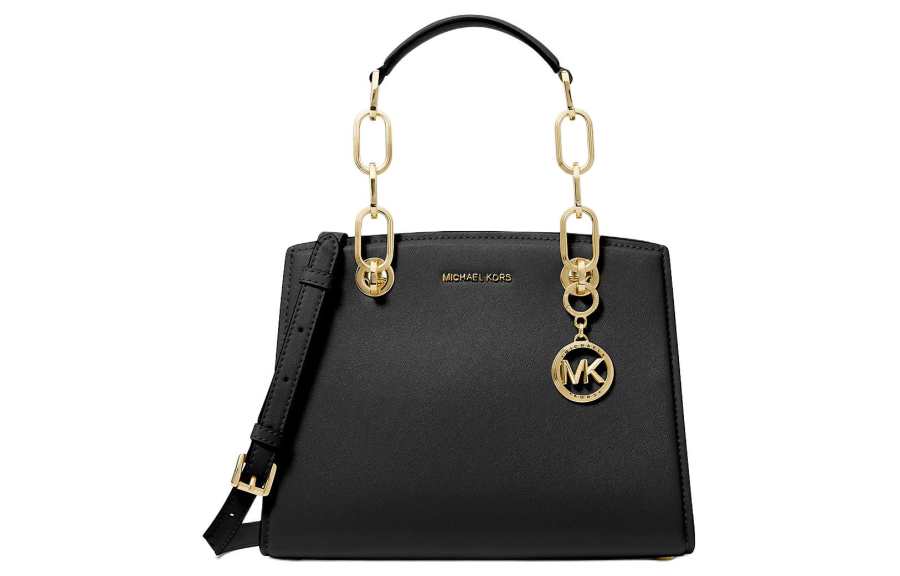 MICHAEL KORS Cynthia Leather One Shoulder Handbag Small Women's Black