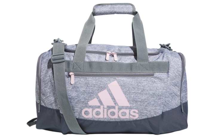 Adidas Adidas Polyester Portable Gym Bag Small Unisex Gray Spelled With Transparent Pink