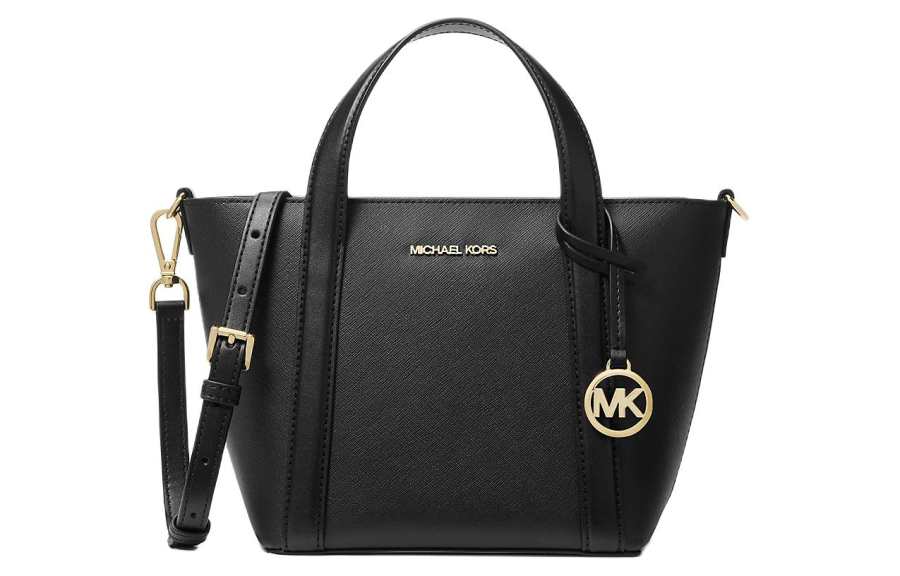 MICHAEL KORS Canvas Tote Bag, Shopping Bag, Shoulder Bag, Crossbody Bag, Handbag Small Women's Black
