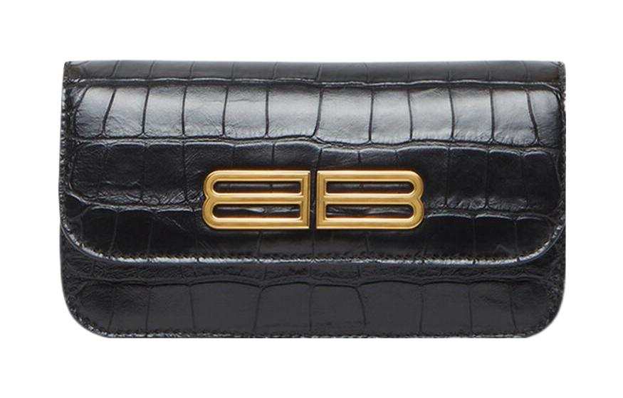 Balenciaga Women's Gossip Wallet On Chain Black