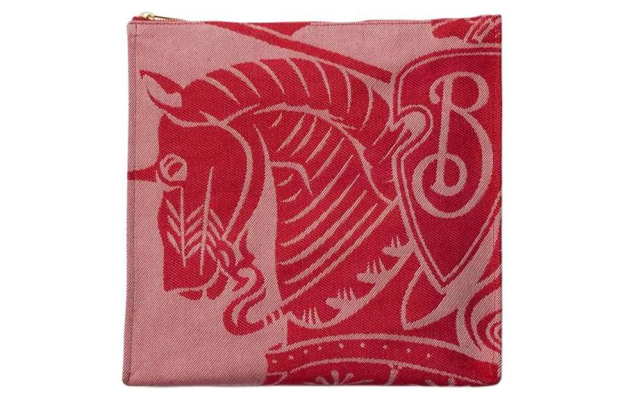 Burberry Cotton With Polyester Clutch Men's Red