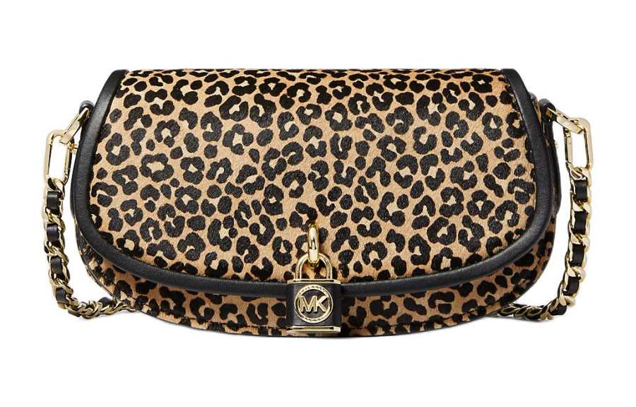 MICHAEL KORS Mila With Cow Suede Leather Crossbody Bag, Shoulder Bag Small Women's Black & Brown