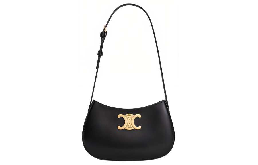CELINE Tilly Calfskin Handbag, Shoulder Bag Medium Women's Black