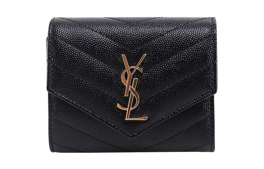 SAINT LAURENT Leather Wallet Regular Women's Black