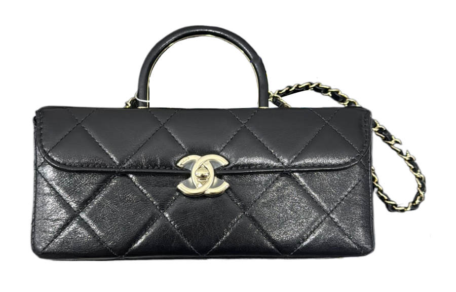 CHANEL Shiny Cow Leather Box Bag, Shoulder Bag, Crossbody Bag, Handbag Women's Black