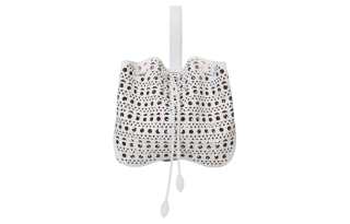 Alaia Calfskin Bucket Bag Handbag Medium Women's White