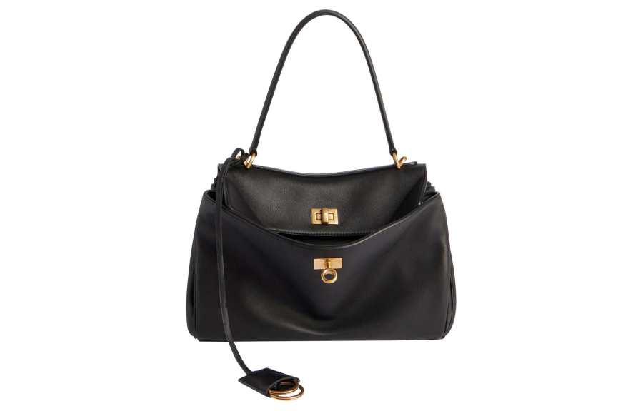 Balenciaga Smooth Calfskin Handbag, Shoulder Bag Women's Black