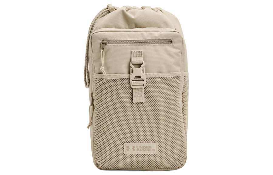 Under Armour Polyester Sling Bag, Crossbody Bag Regular Unisex Khaki Gray