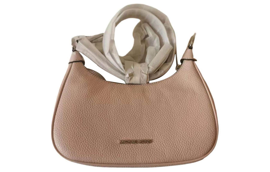 MICHAEL KORS Litchi Grain Leather Shoulder Bag, Crossbody Bag Medium Women's Nude Pink