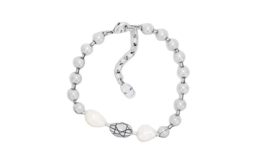 DIOR DIOR Brass, Pearl Bracelets Unisex Silver
