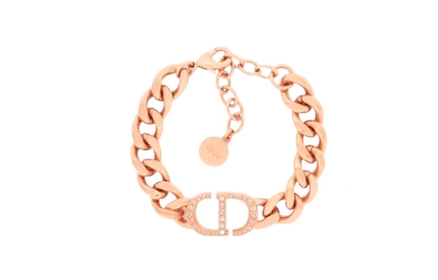 DIOR Metal, Rhinestone Bracelets Women's Rose Gold