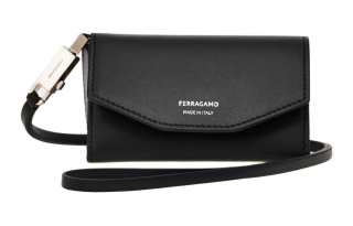 FERRAGAMO Palm Calfskin Clutch Men's Black