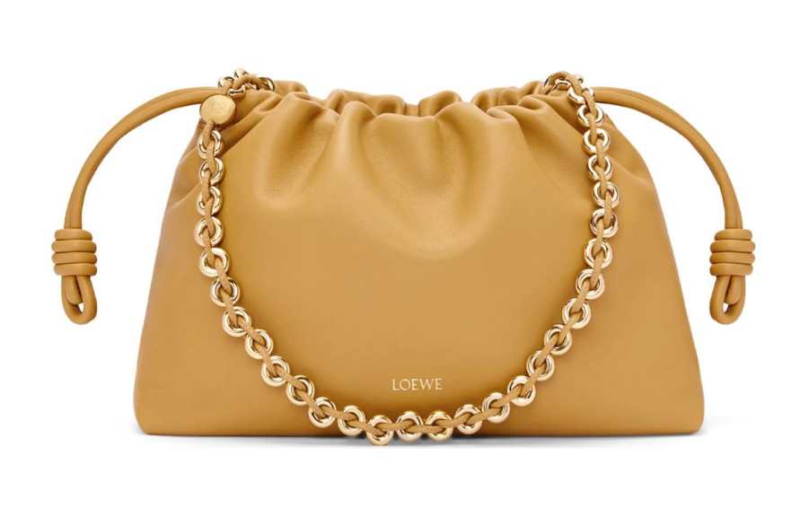 LOEWE Flamenco Sheepskin One Shoulder Crossbody Clutch Regular Women's Desert Yellow