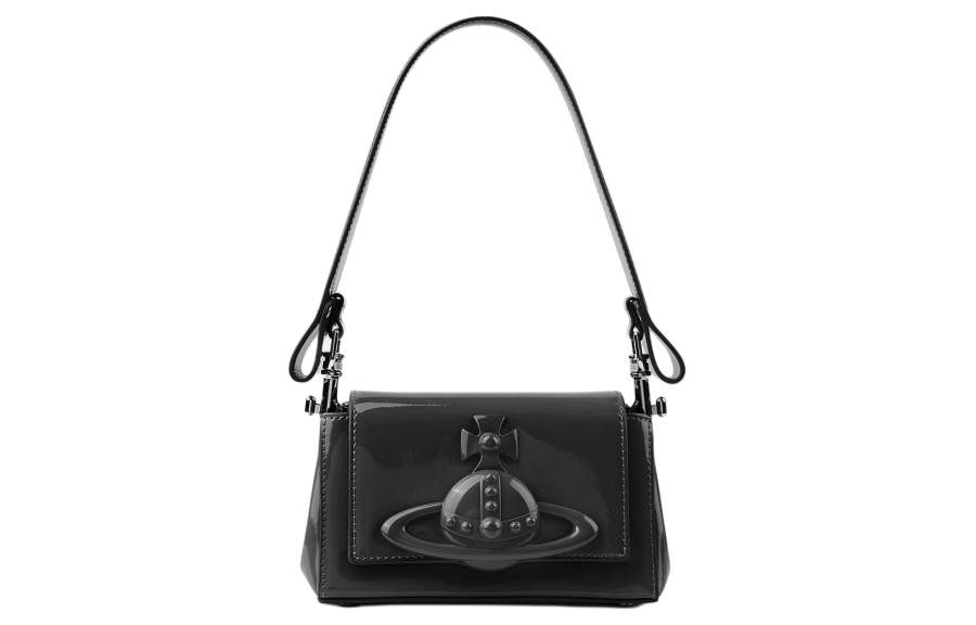 Vivienne Westwood HAZEL Calfskin Portable Crossbody Bag, Shoulder Bag Women's Black