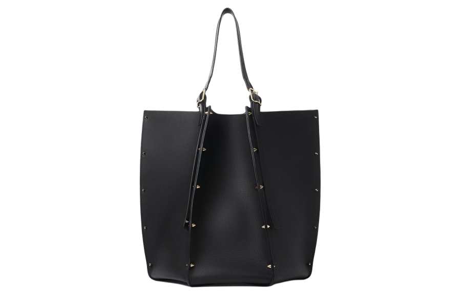 Chloé Chloe Grain Cow Leather Tote Bag, Shopping Bag, Shoulder Bag, Handbag Large Women's Black