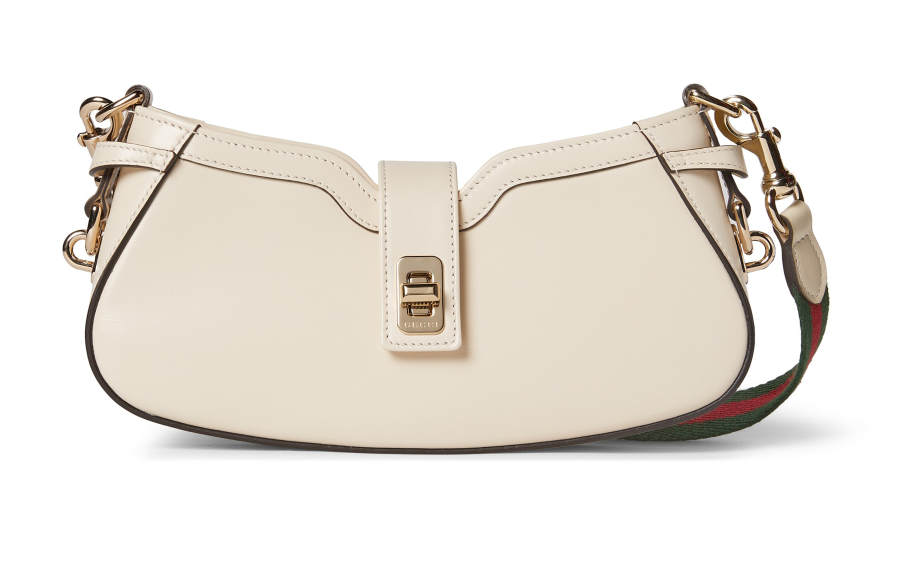 GUCCI Leather Crossbody Bag, Shoulder Bag Women's Ivory White