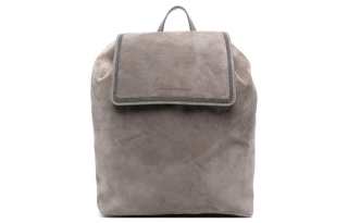 Brunello Cucinelli 【Previous Season】debossed-logo suede backpack