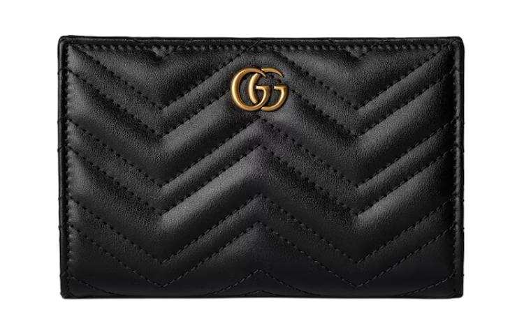 GUCCI GG Marmont Leather Wallet Women's Black
