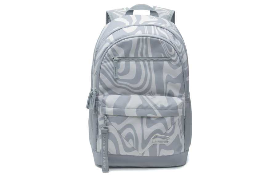 Li-Ning Li Ning Sports Life Collection Zip Closure Polyester Backpack Regular Unisex Ecru