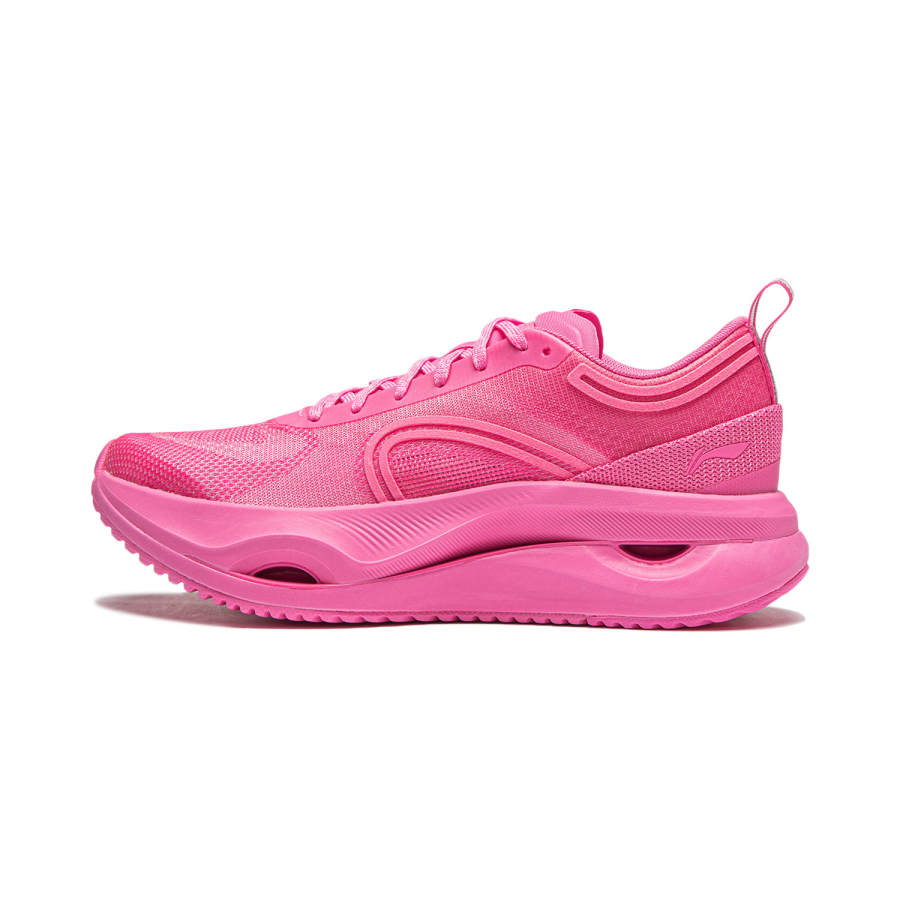 Li-Ning Li Ning Cushioning Slip Resistant Abrasion Resistant Lightweight Rebound Low top Casual Running Shoes Women's Pink