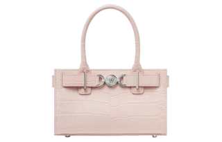 VERSACE Medusa '95 Cow Leather Handbag Small Women's Light Pink Red