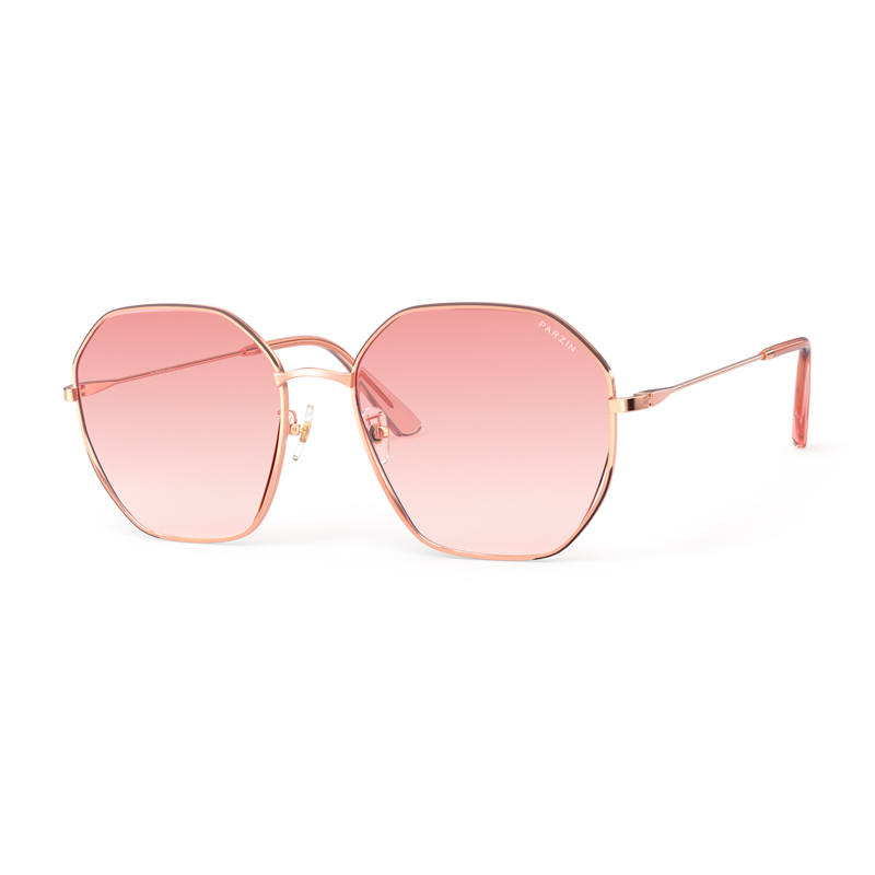 PARZIN Irregular Shape Sunglasses Women's Refined Metal Frame Multicolor Lens 8257