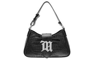 Misbhv Cow Leather Handbag, Shoulder Bag Medium Women's Black