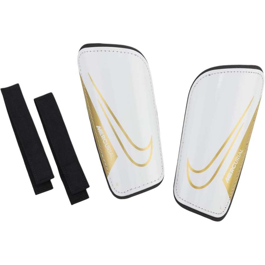 Nike Nike Soccer Shin Guards Polypropylene EVA Adults White/Black/Metal Gold Coin