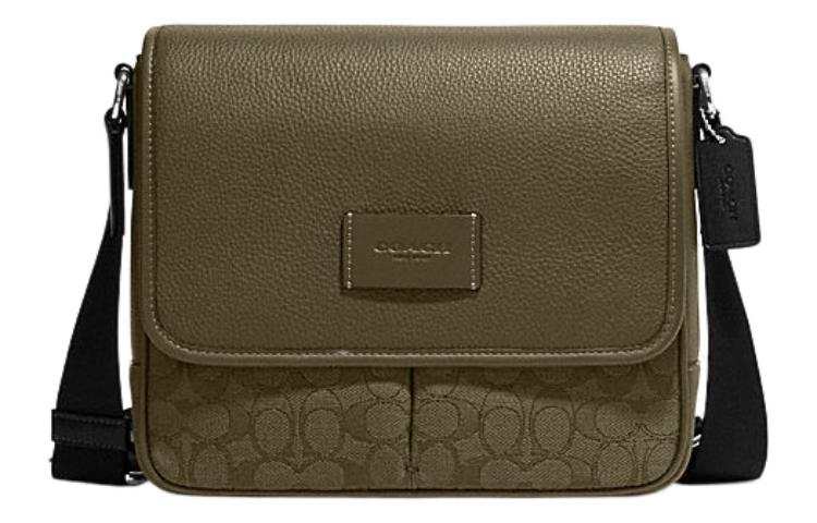 COACH Sprint Cow Leather With Textile Shoulder Bag, Crossbody Bag Medium Men's Umber