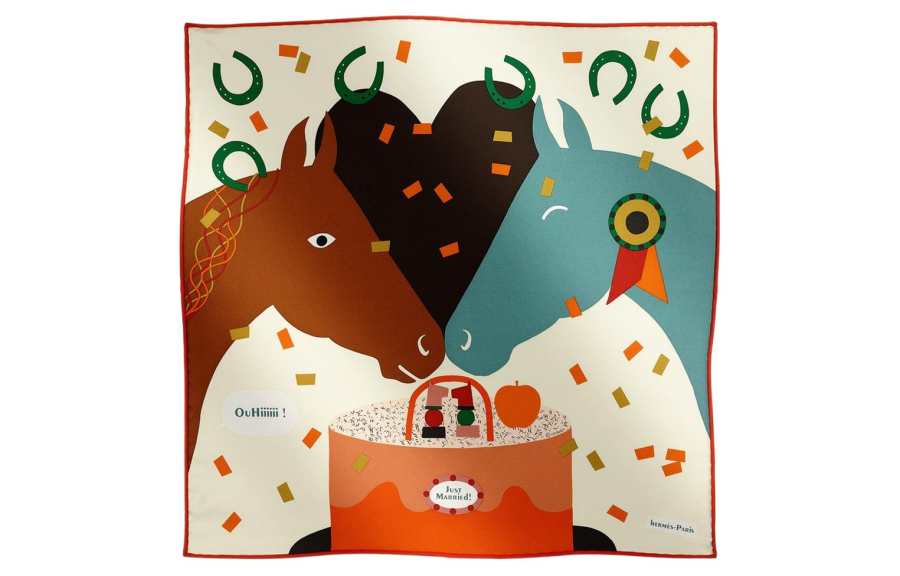 HERMES HERMES Match Made In Heaven Scarves Unisex Multicolor