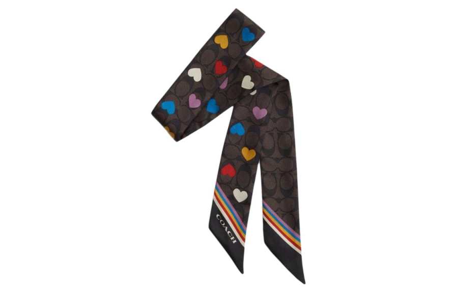 COACH COACH Silk Scarves Women's Black