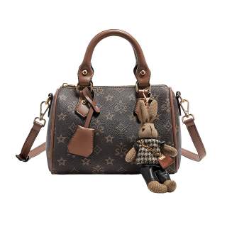FOXER PVC Portable Boston Bag, Mom Bag, Commute Bag, Pillow Bag, Crossbody Bag, Shoulder Bag Regular Women's Coffee
