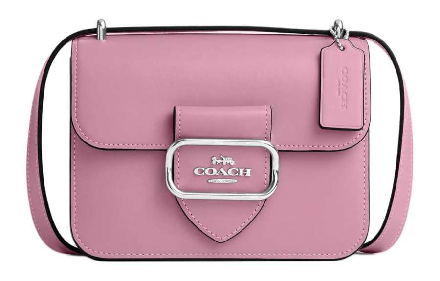 COACH Morgan Refined Calfskin Small Square Bag, Shoulder Bag, Crossbody Bag Small Women's Silver & Tulip