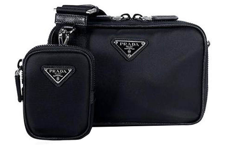 PRADA Nylon Messenger Bag, Shoulder Bag, Crossbody Bag Men's Black