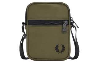 FRED PERRY Nylon Shoulder Bag, Crossbody Bag Unisex Green