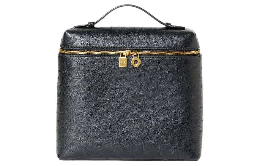 Loro Piana ExtraPocket Ostrich Leather Backpack Women's Black