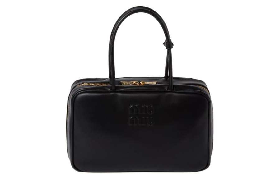 MIU MIU Beau Calfskin One Shoulder Handbag Large Women's Black