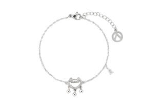 VIVIWELL Zircon Alloy Brass Peace Lock Bracelet Women's