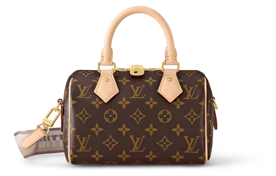 LOUIS VUITTON Speedy Coated Canvas With Leather Trim Shoulder Bag, Crossbody Bag, Handbag Women's Brown