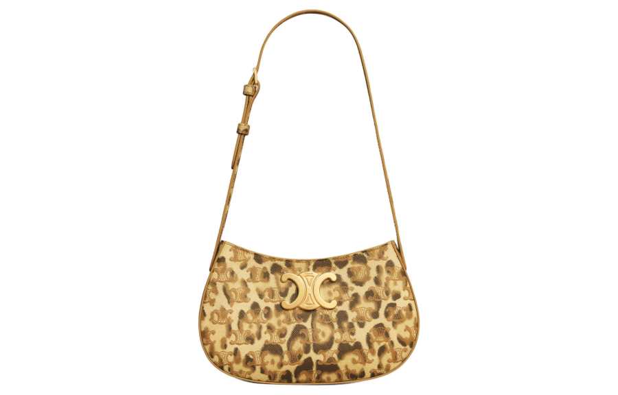 CELINE CELINE Triomphe Canvas Handbag, Shoulder Bag Women's Leopard Print