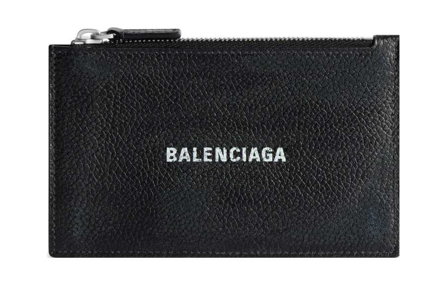 Balenciaga Cash Grained Calfskin Card Holder Large Men's Black
