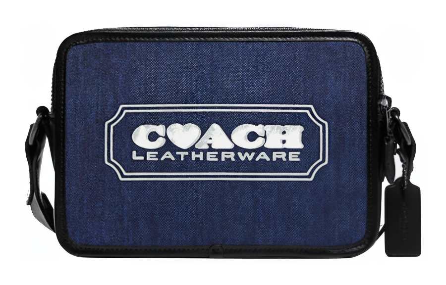 COACH Charter Denim Fabric Shoulder Bag, Camera Bag, Small Square Bag, Crossbody Bag Medium Unisex Denim