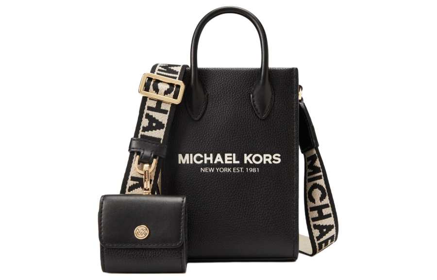 MICHAEL KORS Mirella Artificial Leather Crossbody One Shoulder Handbag Extra Small Women's Black